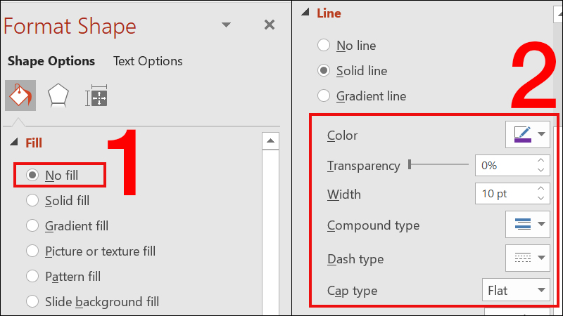 Vẽ hình bao hết trang nhấn chuột phải vào khung vừa vẽ và chọn Format Shape