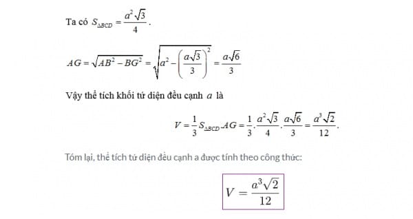 diện tích cho hình tứ giác đều 