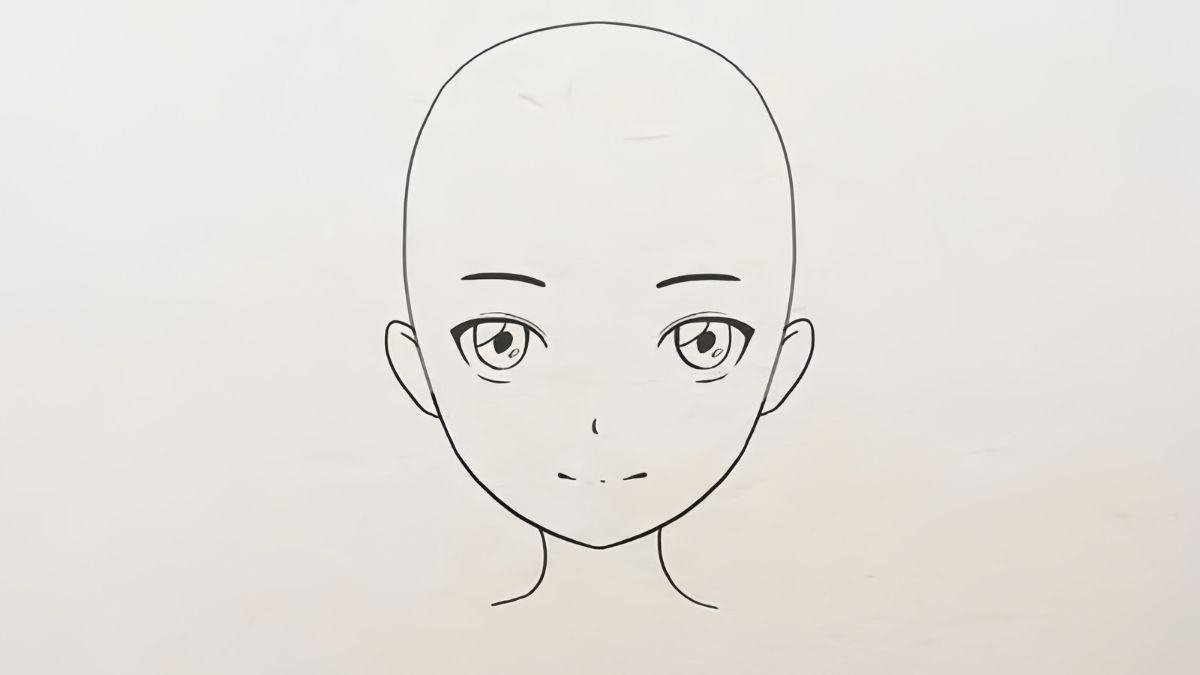 Hướng dẫn vẽ tranh anime nữ bước 2