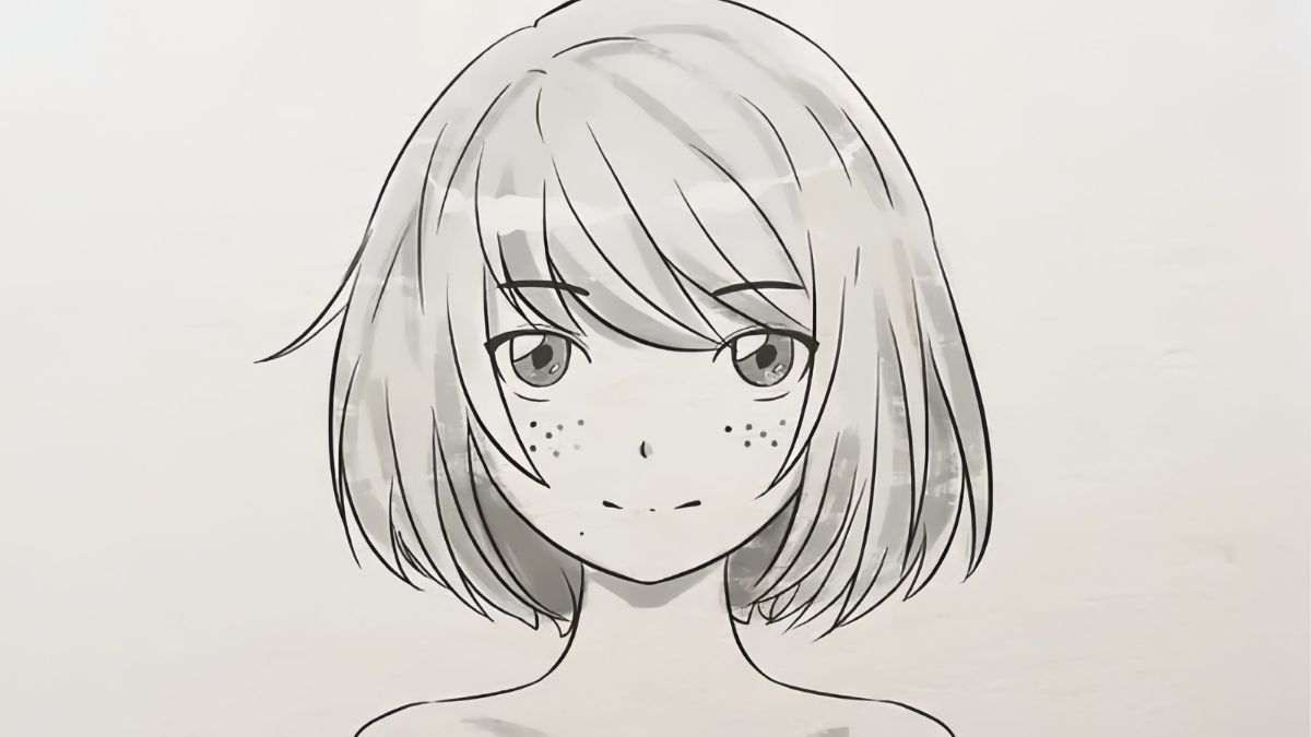 Hướng dẫn vẽ tranh anime nữ bước 3