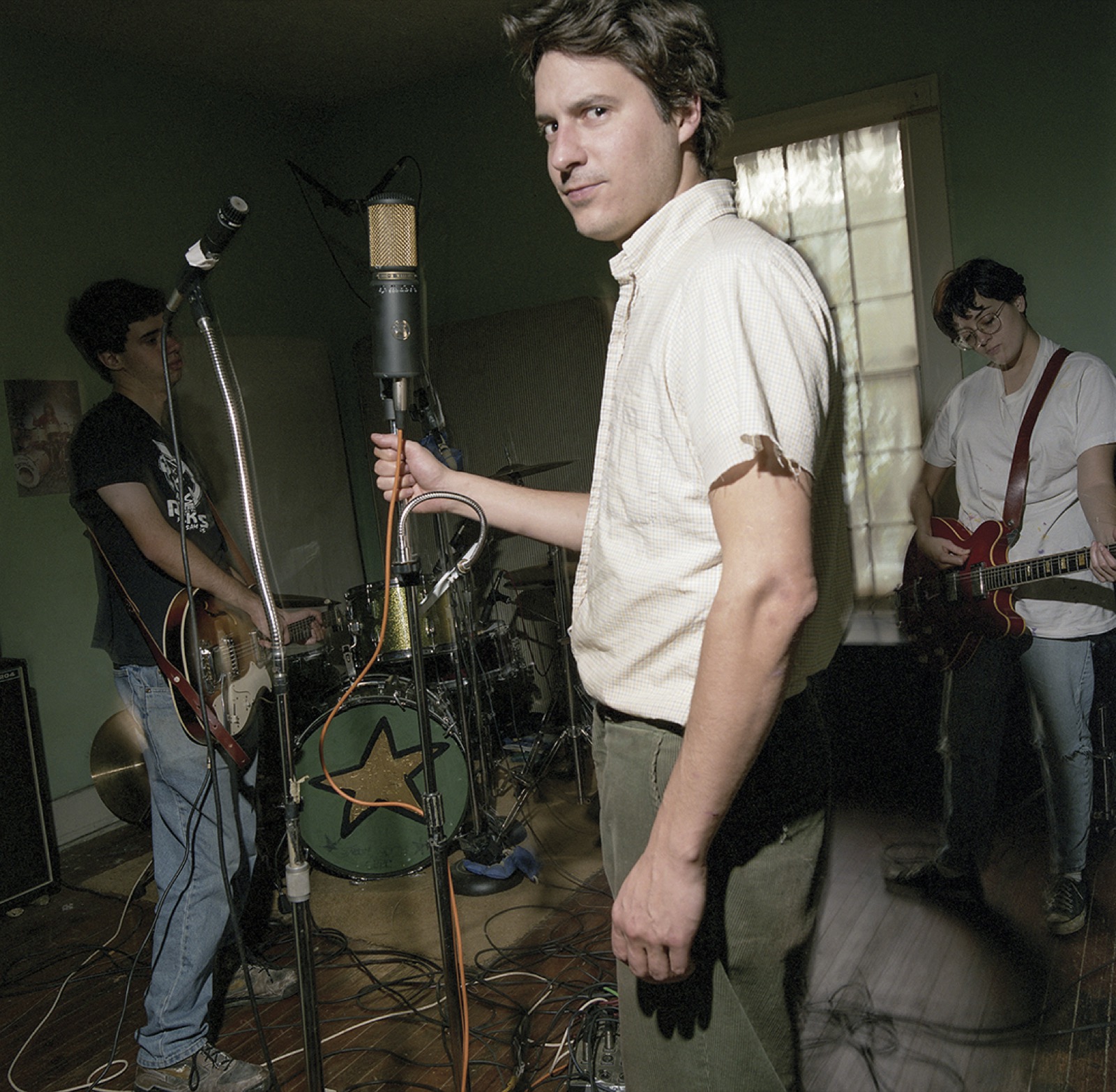 Chris Lopez at 711 Wylie Street recording session (1995)