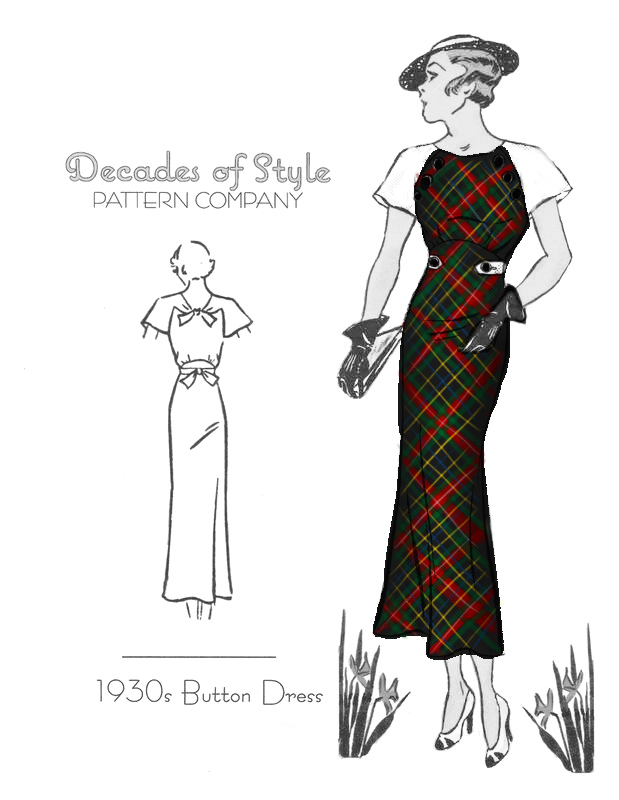 V342: 1930s Christmas Dress, Decades of Style #3007