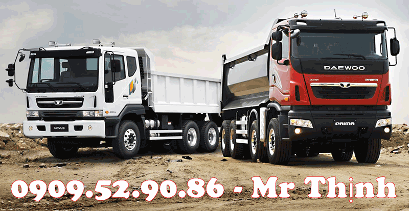 Xe Ben 3 Chân 12 Tấn 10 Khối Daewoo Novus SE