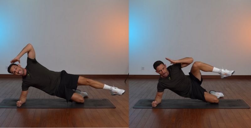 bài tập cơ bụng 6 múi học sinh side plank crunch