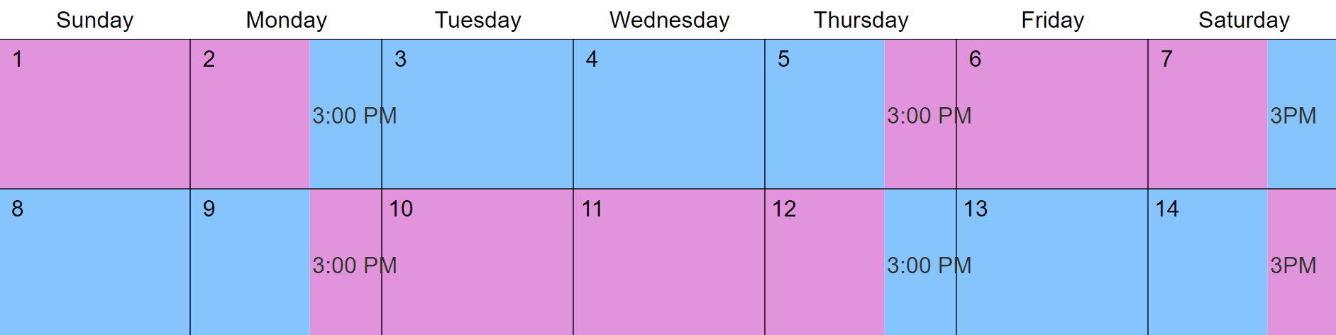 2-2-3 Custody and Visitation Schedule Examples