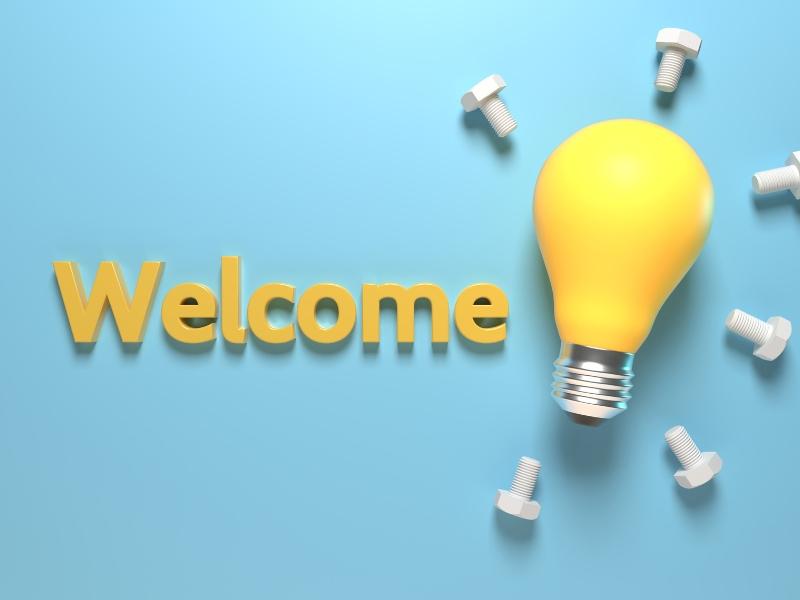 Hình ảnh lời chào thể hiện sự mới mẻ