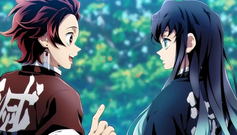 Nền Muichirou và Tanjiro chiến đấu desktop