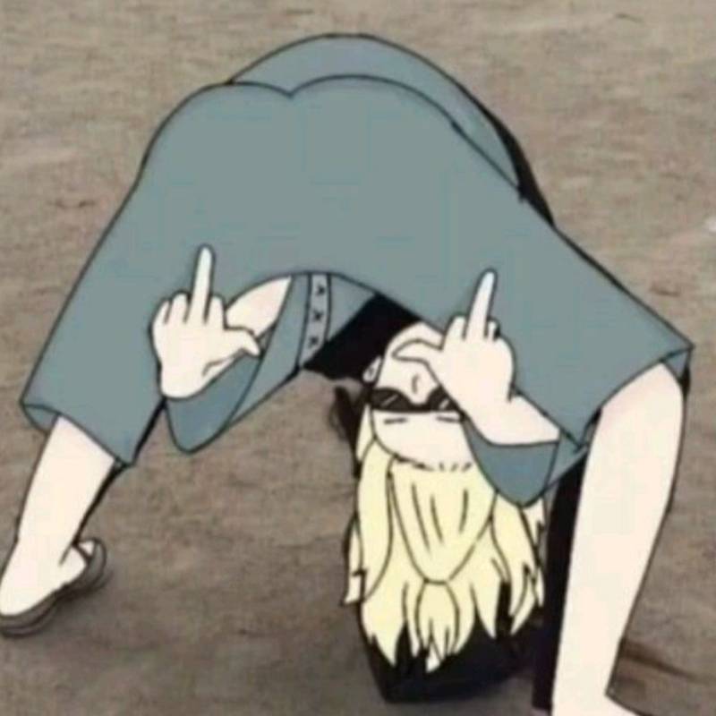 anime tạo dáng meme ngón giữa