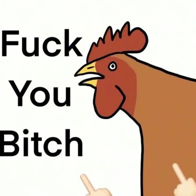 meme gà trống dơ ngón giữa