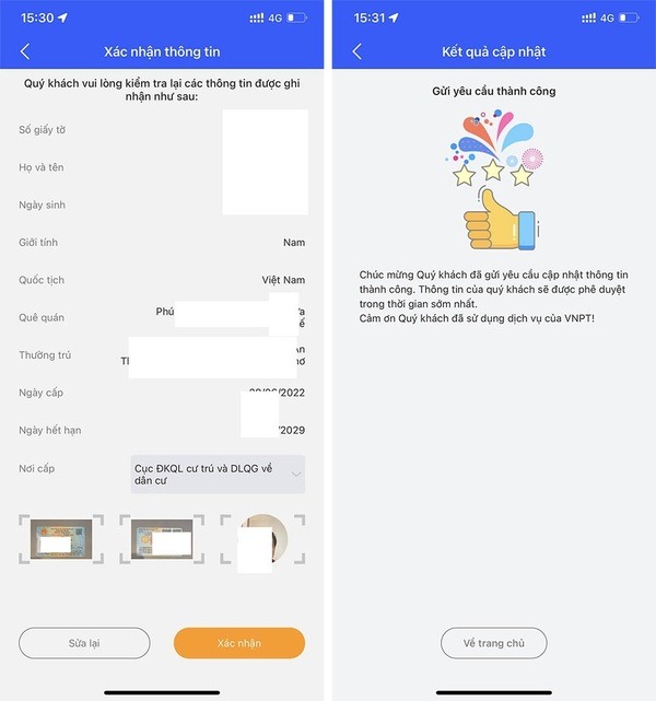 Chụp ảnh chân dung và giấy tờ tùy thân tại bước này