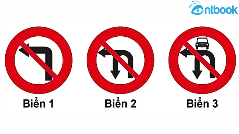 Biển nào cấm các phương tiện rẽ trái? 99% học viên hay nhầm lẫn