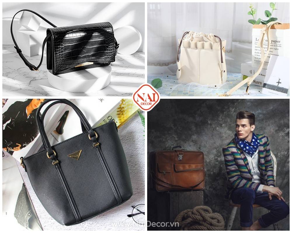 Chup Anh Tui Xach Dep Voi Phong Nen Xi Mang Gach Da