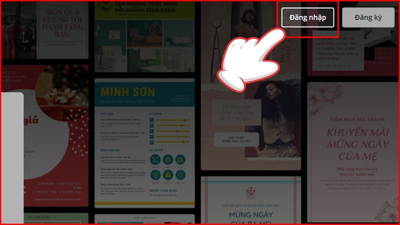 Sau khi hoàn thành xong thủ tục đăng ký, bạn hãy tải lại trang và chọn Đăng nhập
