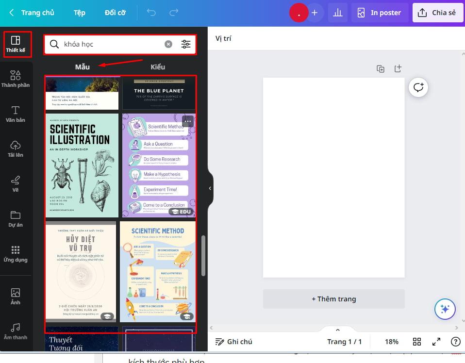 Tìm kiếm và thay thế ảnh trong poster
