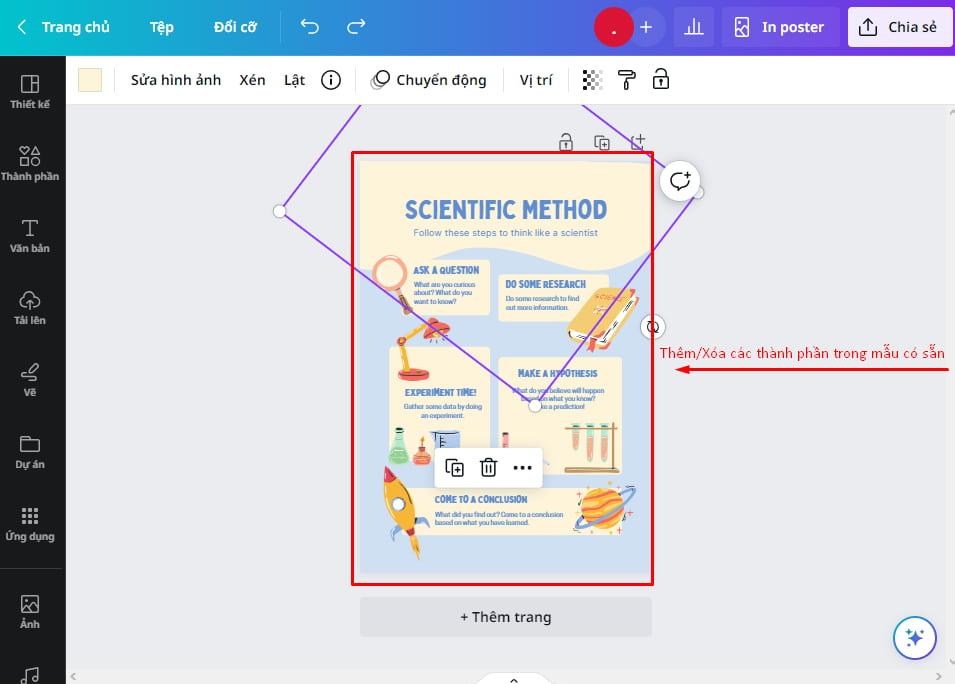 Thay đổi phông chữ và thêm văn bản mới
