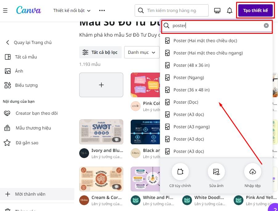 Chọn một mẫu poster theo chủ đề