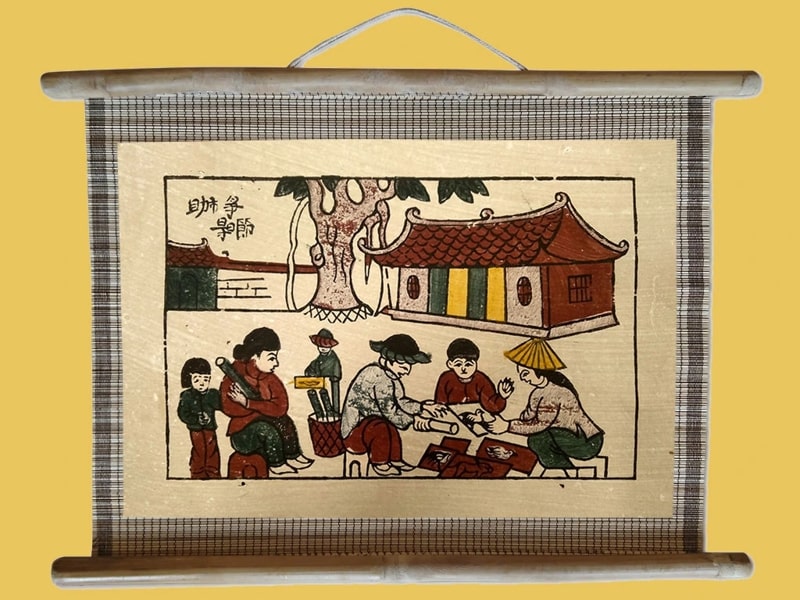 Những mẫu tranh dân gian về phong cảnh làng quê 1