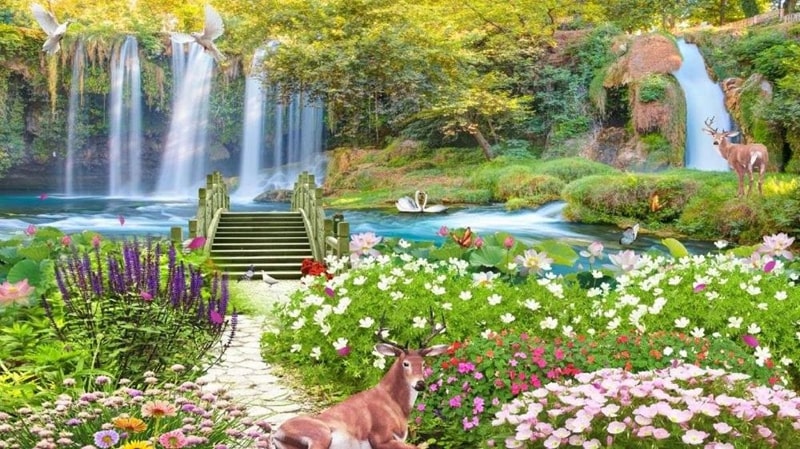 Tranh phong cảnh đẹp về núi rừng, thiên nhiên hùng vĩ 6