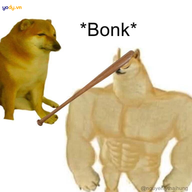 Ảnh meme Cheems bonk Swole Doge