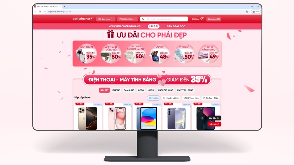 Săn sale quà tặng 20/10 tại CellphoneS