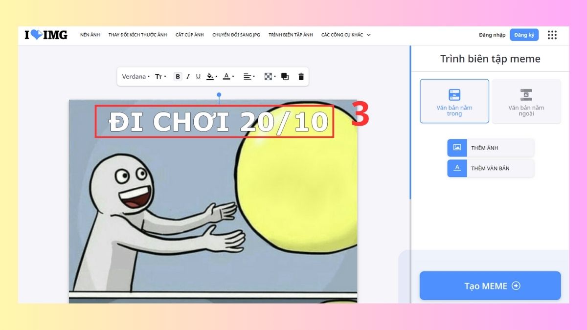 Dùng ứng dụng tạo meme online