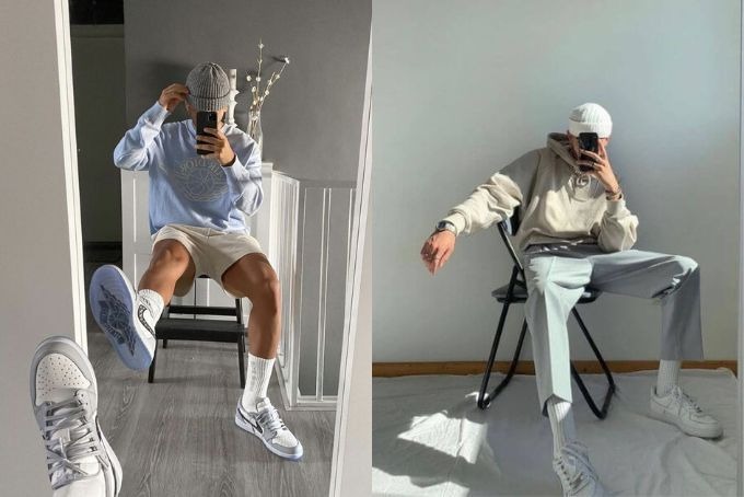 Chụp ảnh trước gương cho nam