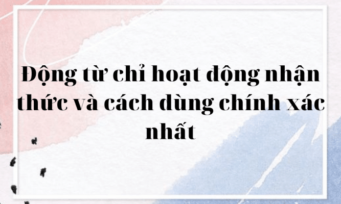 Động từ chỉ hoạt động nhận thức (Mental verbs) trong tiếng Anh – cách dùng và bài tập