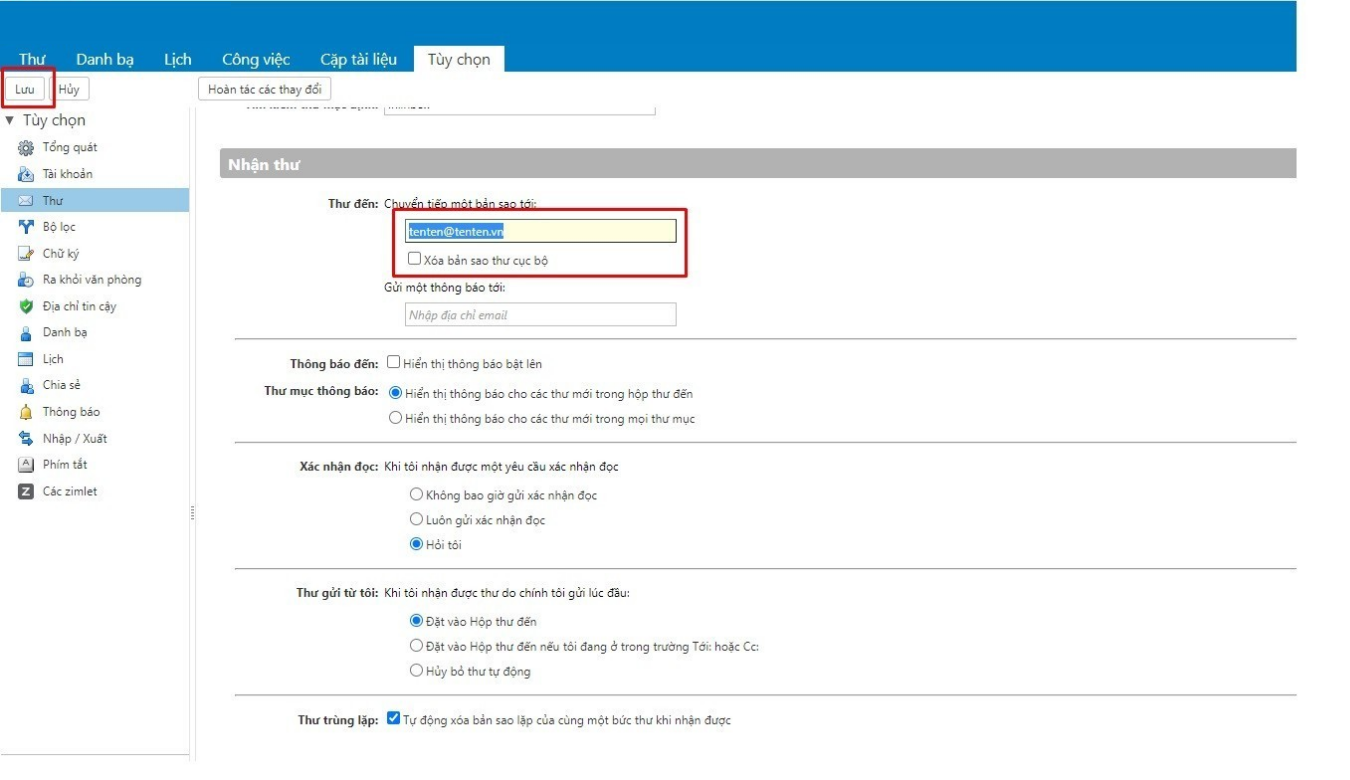 Cách Forward Email với một số thư điện tử nhất định