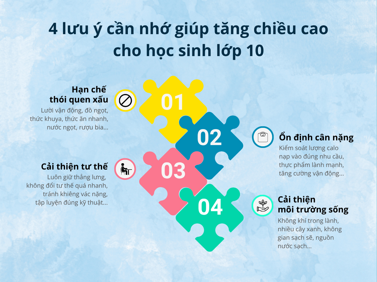Tuân thủ các lưu ý để phát triển chiều cao thuận lợi