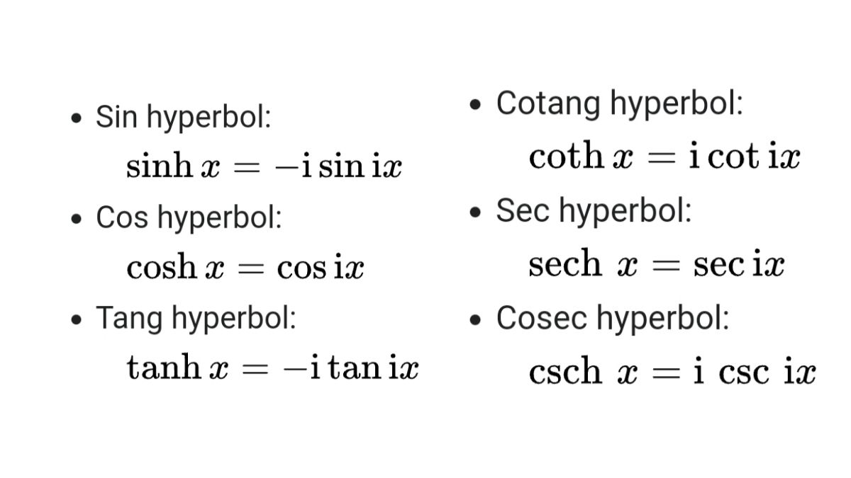Hàm Hyperbolic số phức