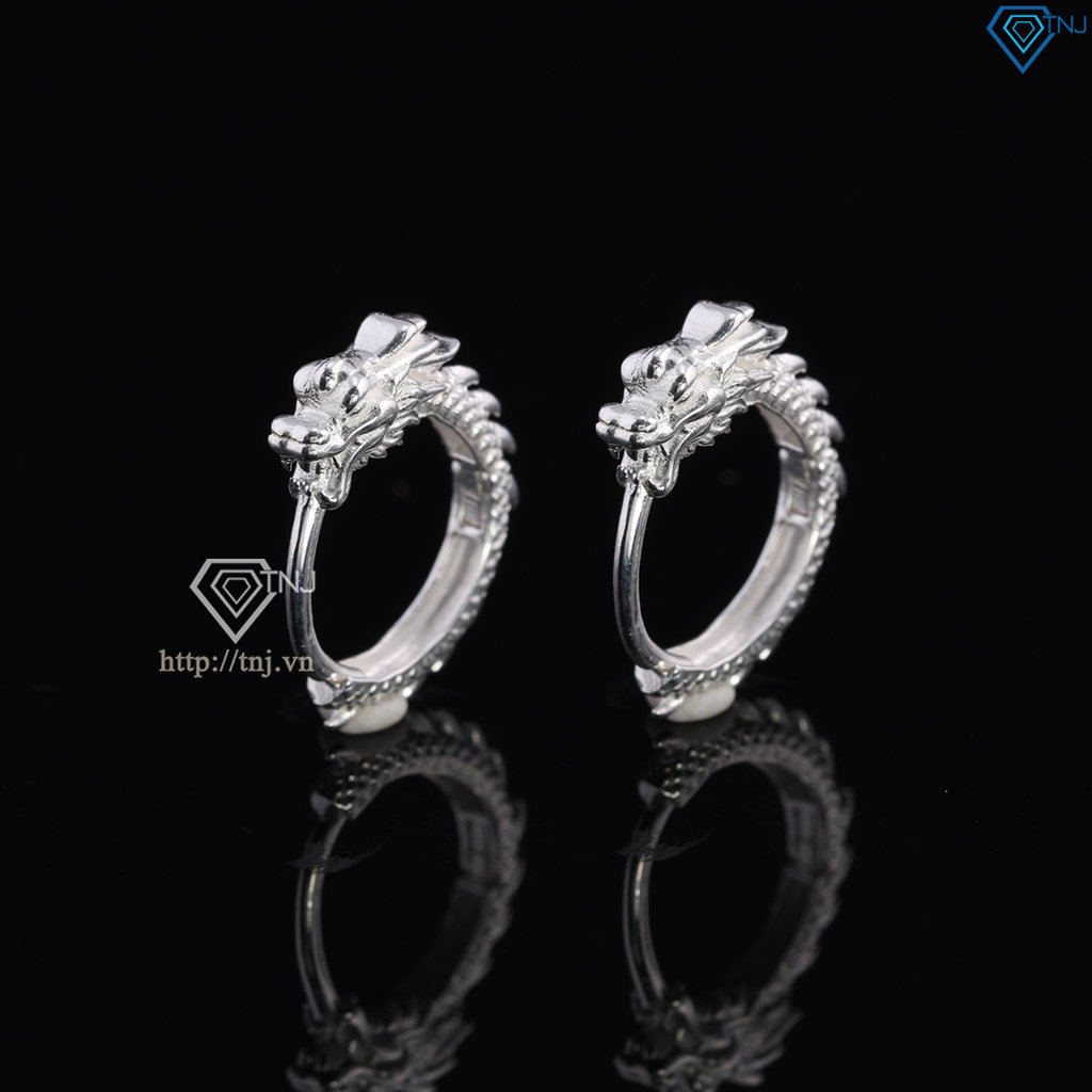 Khuyên tai bạc nam hình con rồng cá tính BTA0113