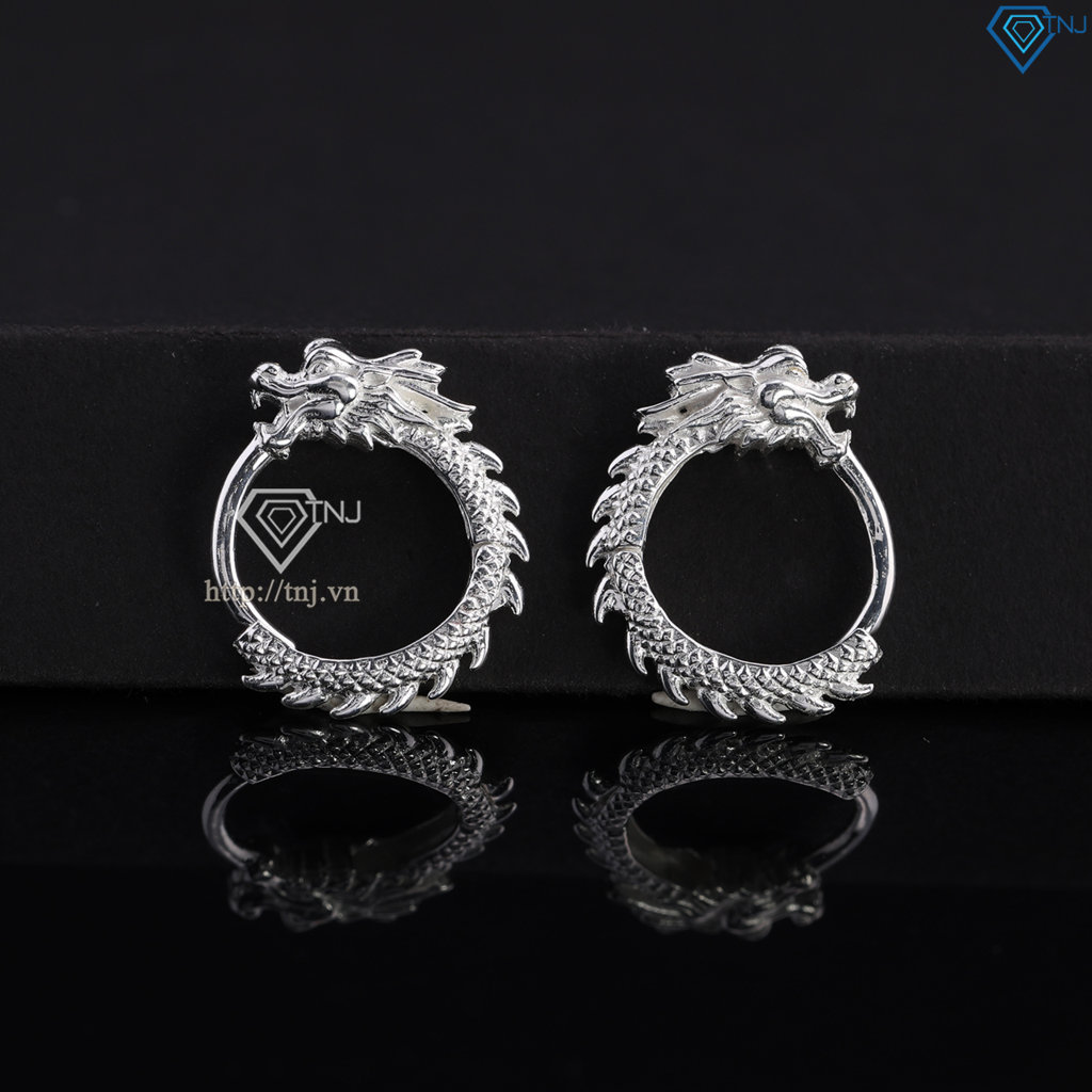 Khuyên tai bạc nam hình con rồng cá tính BTA0113