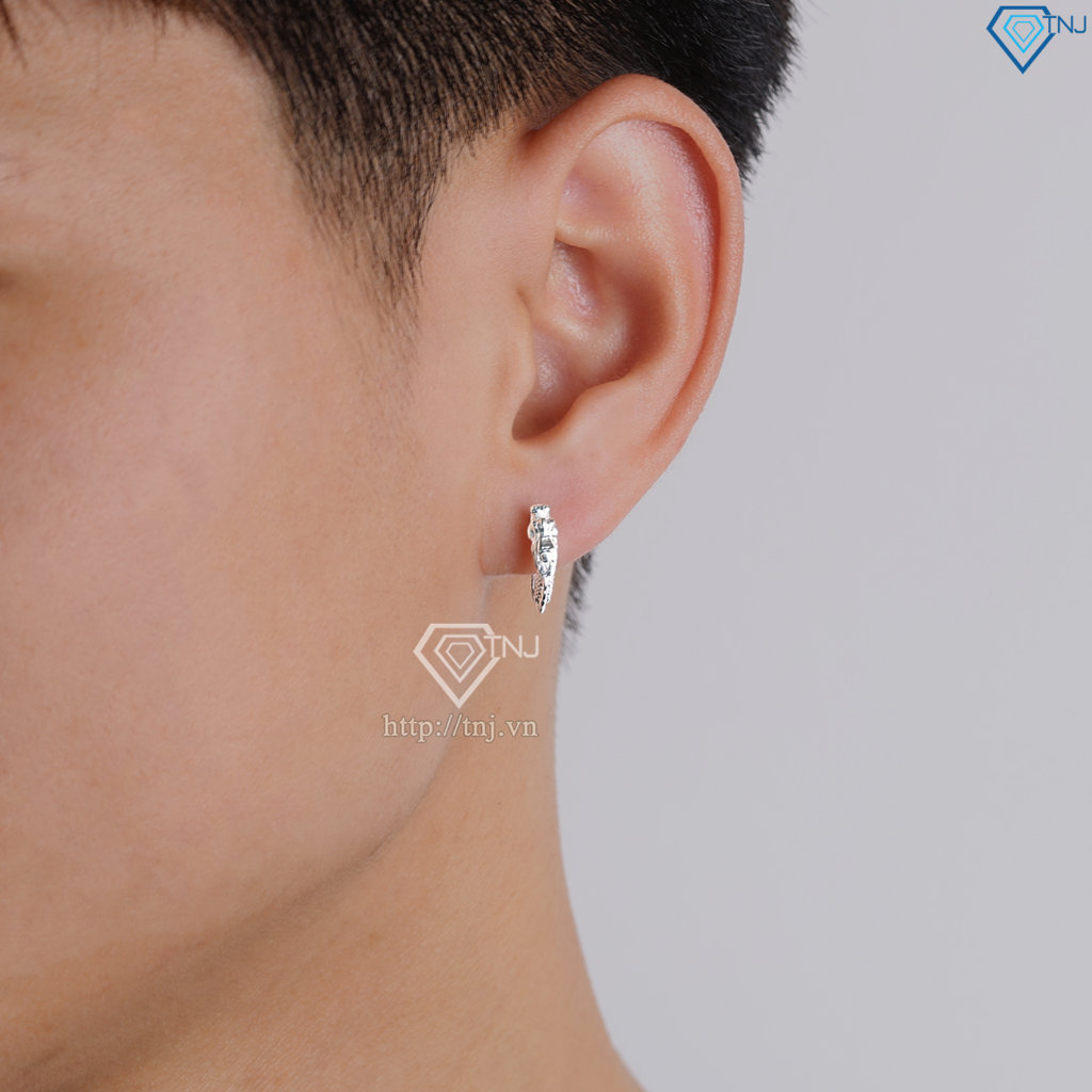 Khuyên tai bạc nam hình con rồng cá tính BTA0113