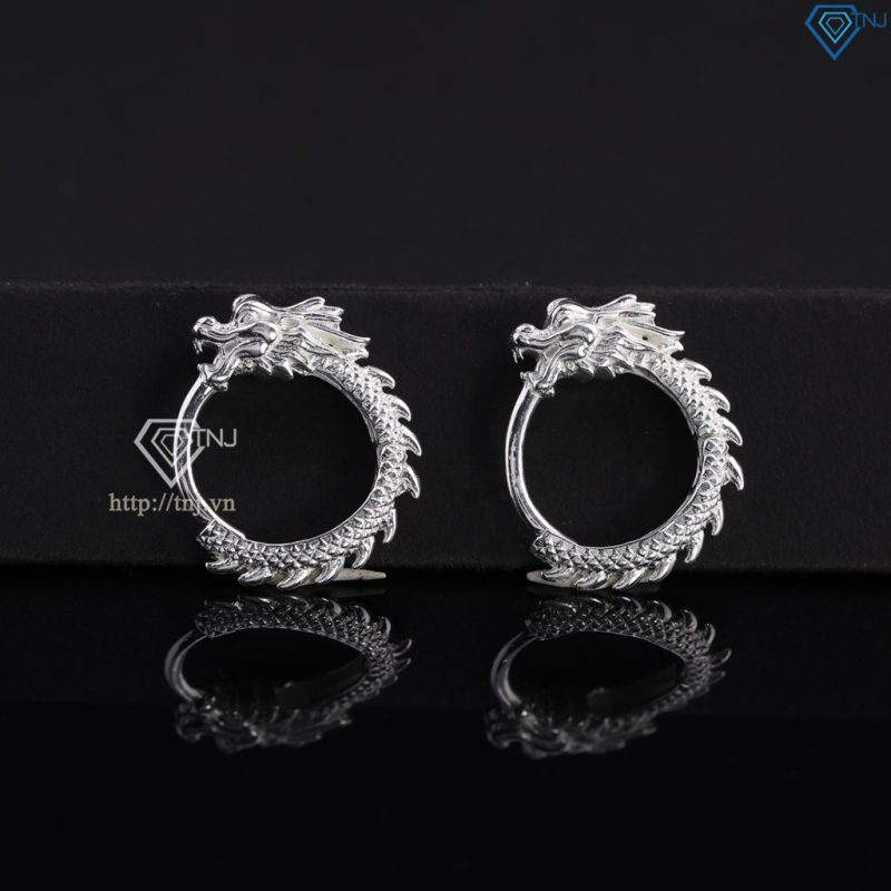 Khuyên tai bạc nam hình con rồng cá tính BTA0113