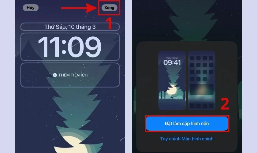 thiết lập hình nền trên iphone