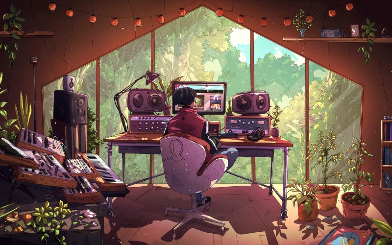 lofi chill wallpaper cho máy tính