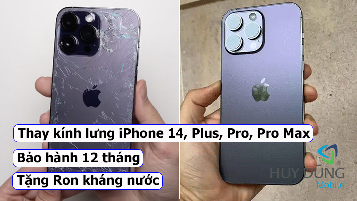 Thay kính lưng sau iPhone 14, 14 Pro Max chính hãng HCM