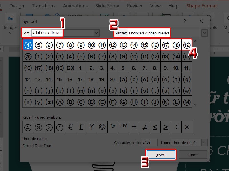 Chọn loại Symbol