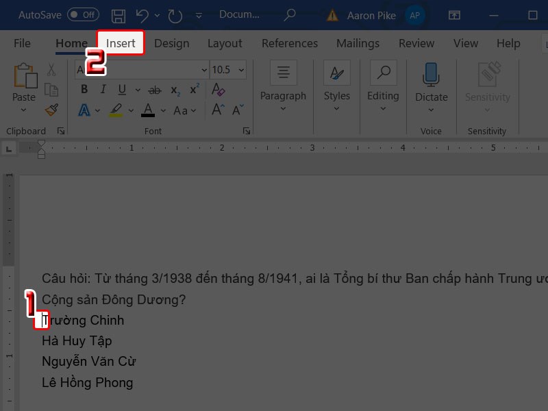 Cách khoanh tròn, làm trắc nghiệm đáp án trong Word, Powerpoint, Excel