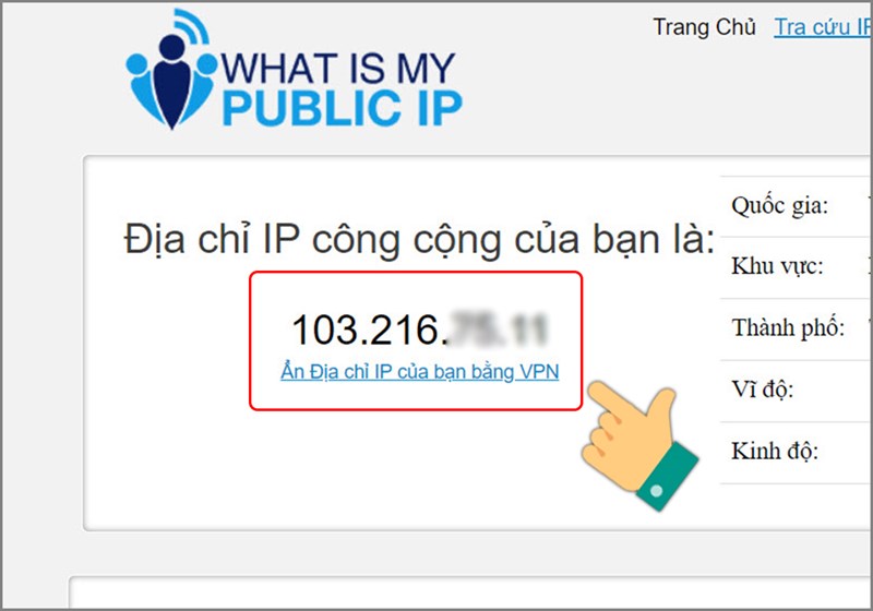 Trang web https://www.whatismyip.com