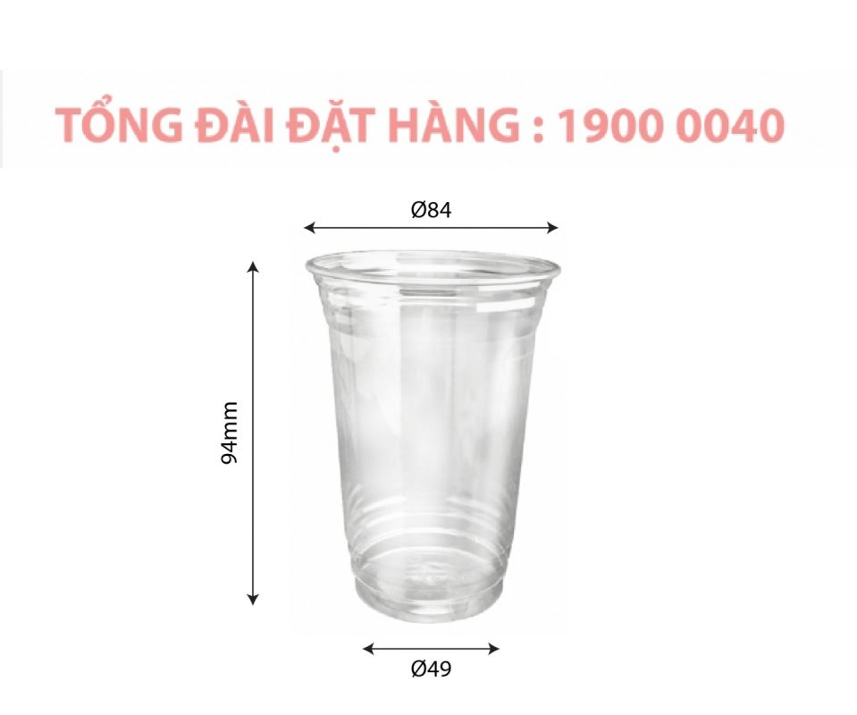 PET plastic cup 240ml 84mm - HE240