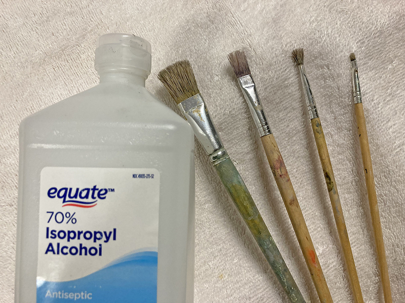 Brushes and Isopropyl Alcohol