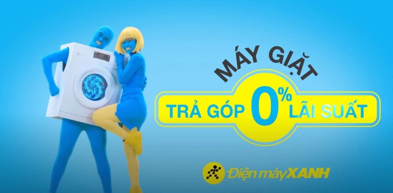 Mua máy giặt trả góp 0% lãi suát