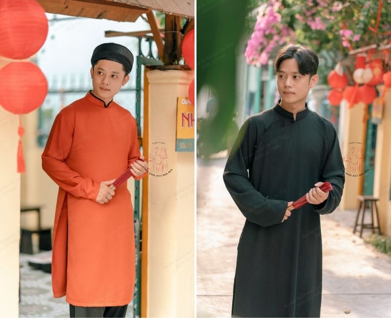 tạo dáng chụp ảnh áo dài nam