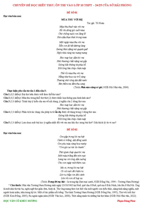 Đọc Hiểu Bài Thơ "Trong Lời Mẹ Hát": Phân Tích Chuyên Sâu