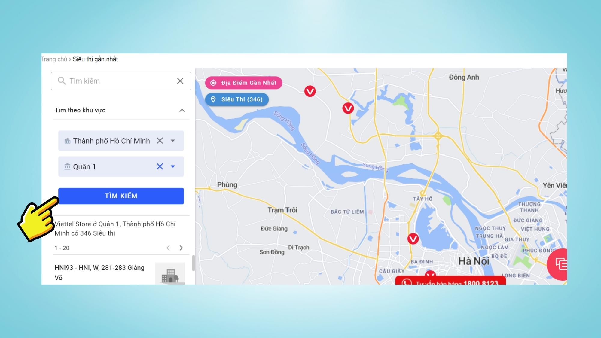 Mua tại hệ thống Viettel Store gần bạn - Bước 2