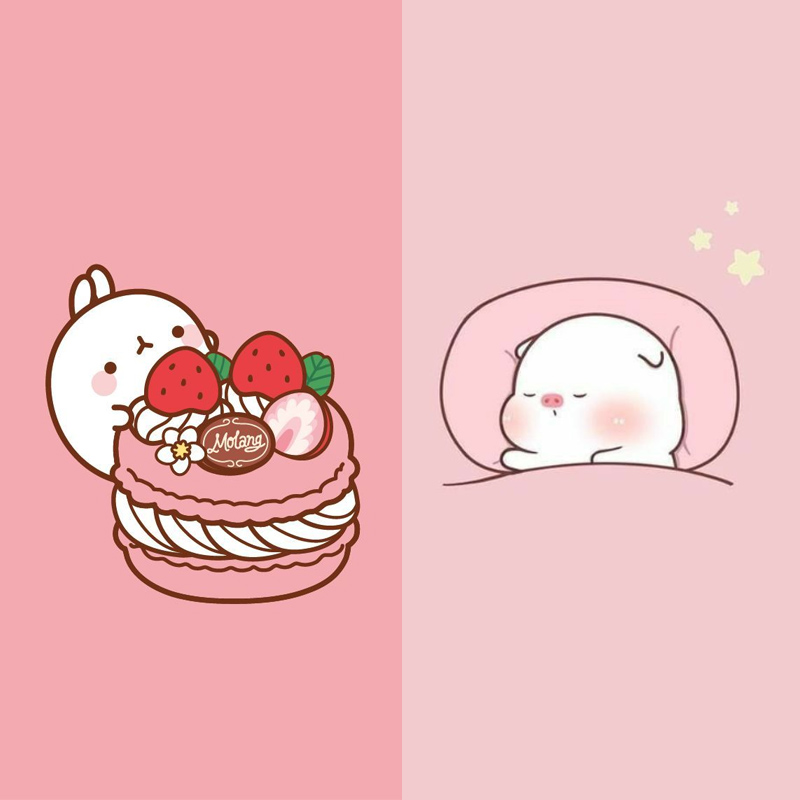 Hình nền cute màu hồng tạo nên không gian nhẹ nhàng, êm đềm