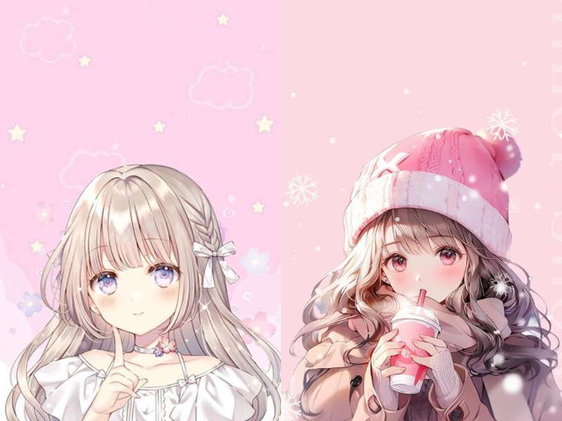Hình nền anime màu hồng giúp cải thiện tâm trạng