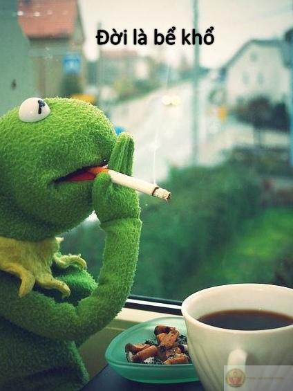 Meme buồn hút thuốc