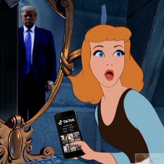 Meme công chúa mải xem tiktok